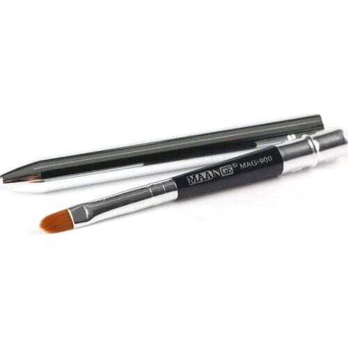 Collapsible Gold Silver Lips Makeup Brush Pen Metal Handle Cosmetic Lipgloss Lipstick Lip Gloss Brush With Protect Cap