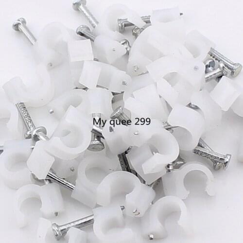 Sywv75-5 TV cable fixed card U shaped steel nail wire card white plastic cable clip
