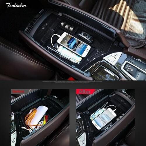 Tonlinker Cover Case stickers for Bmw 3 5 7 Series X3 X4 X5 X6 car styling 1 PCS Car ABS Plastic armrest box storage accessories