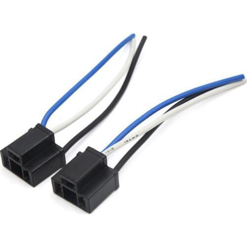 Uxcell 2Pcs 3-Wires Car H4 Foglight Headlight Extension Wire Harness Socket Connector