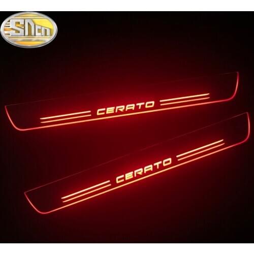 SNCN Waterproof Acrylic Moving LED Welcome Pedal Scuff Plate Pedal Door Sill Pathway Light For Kia Cerato 2009 2010 - 2013 2014