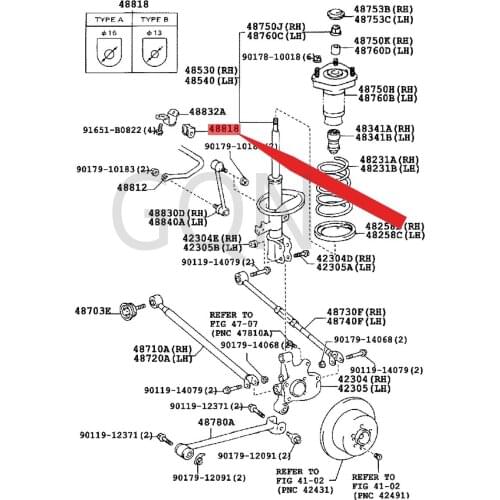 Rear stabilizer bar bush 2003-Toy ota HAR RIE RHV Rear stabilizer bar rubber Rear stabilizer bar rubber sleeve L/R