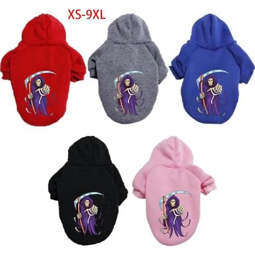 Halloween pet dog clothes autumn winter large French shepherd dog warm and fleece hoodie sweater puppy clothes sweatshirt jacket