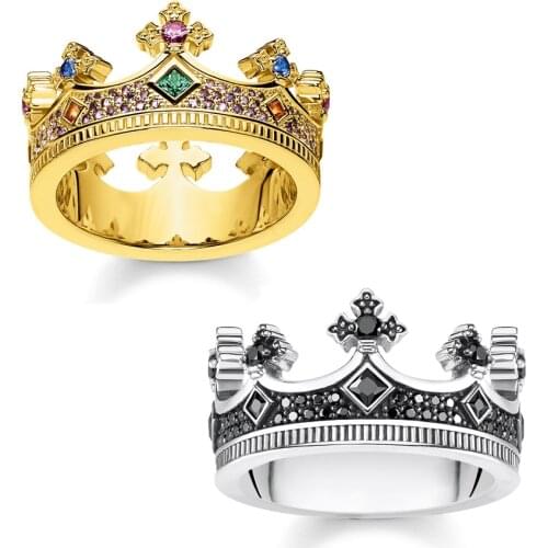 Royal Ring Crown Europe Style Victorian Fine Jewelry For Women Men 2021 Summer Brand New Vintage Kings 925 Sterling Silver Gifts