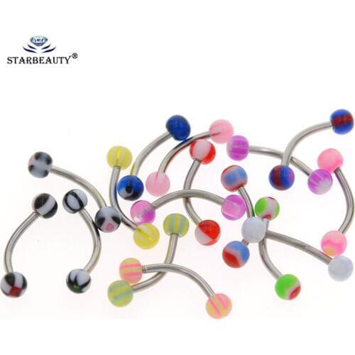 1PC *20 Color Surgical Stainless Steel Eyebrow Nose Lip Captive Bead Ring Tongue Piercing Tragus Cartilage Earring Body Jewelrys