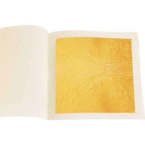 Edible Gold Leaf Sheets 10 Sheets 24K Yellow Real Gold for Crafts Gilding Bakery Food and Drink Decorations Cake Dessert or Wine