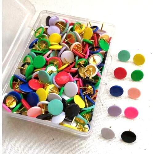 100pc Upholstery Thumbtack Pins Color Decorative Tack Sofa Stud Flat Wall Studs Fasteners Pushpin Furniture Nail Hardware AA