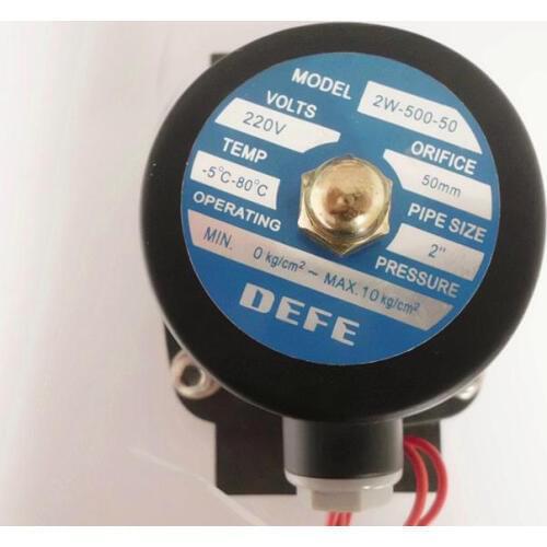 2'' Inch Electric Plastic Solenoid Air Gas Water Valve Normally Closed 24V DC , 2W-500-50