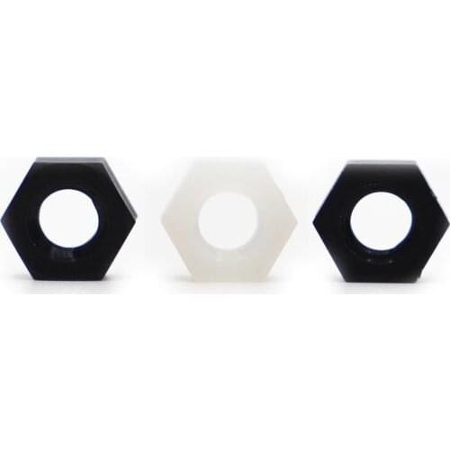 20/50pcs PA66 Nylon Hex Nuts M2 M2.5 M3 M4 M5 M6 M8 M10 M12 Black White Clear Plastic Hexagon Lock Nut DIN934
