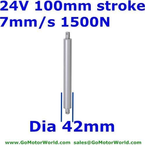 24V 7mm/s speed 100mm stroke 1500N load DC tubular linear motor in line DC linear actuator LA17 type hot sell