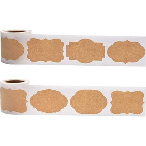 300Pc Vintage Kraft Paper Stickers Labels Blank Bullet Journal Sticker for Gift decor Jar Glass Bottle Office stationery sticker