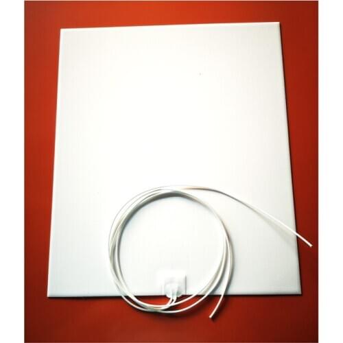 340*420*1.5mm 220v 150w White Silicone Rubber Heater adhesive 1 side 1000mm lead out from middle of 340mm side