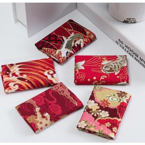 5pcs NEW Bronzing Printed Cotton Fabric Floral DIY Hand Patchwork Fabric Clothing Printing And Dyeing Fabric 20x25CM