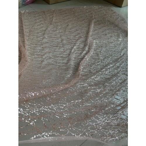 5yards/bag nude pink mesh gold glitter 61# fashion fabric for sawing bridal wedding dress design stock H111