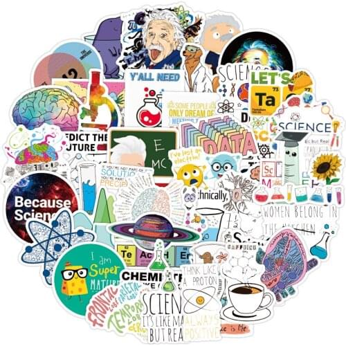 50PCS Science Physics Chemistry Lab Stickers For Case DIY Luggage Laptop Skateboard Motorcycle Bicycle Decal Stickers F5