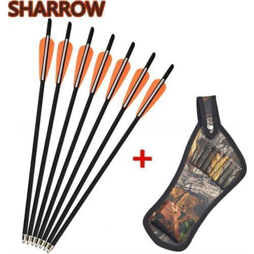 8pcs 17" Crossbow Bolts Arrows Carbon Shafts With Arrow Quiver Arrow Carbon For Outdoor Hunting Shooting Archery Accessories
