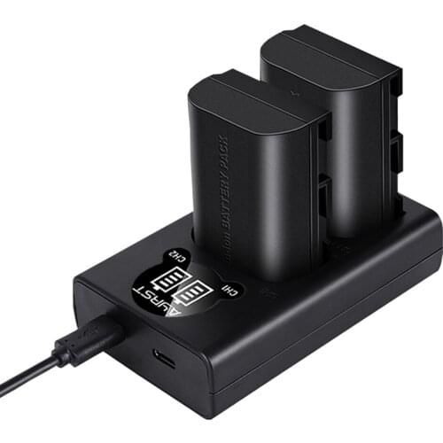 2650mAh LP E6 LPE6 LP-E6 E6N Battery + LED Dual Charger For Canon EOS 5DS R 5D Mark II 5D Mark III 6D 7D 70D 80D Camera