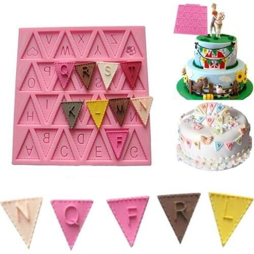 Alphabet Fondant Silicone Cake Mold 26 English Letters Chocolate Gumpaste Non-Stick Baking Mould DIY Sugar Decorating Tools