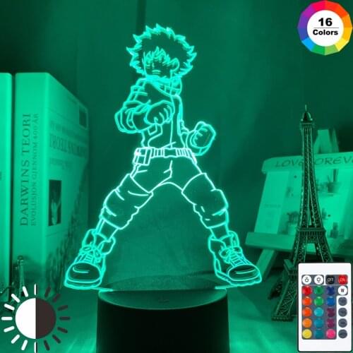 Anime 3D Lamp Izuku Midoriya Figure Kids Bedroom Nightlight Led Touch Sensor Room Lighting My Hero Academia Gift Led Night Light