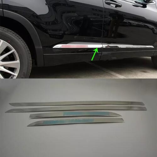 Car Accessories Exterior Stainless Steel Side Door Car Body Molding Strips Cover Trims For Toyota Highlander 2015 Car-styling
