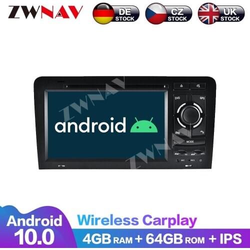 Car Multimedia Player Touch Screen Android 10 4+64G 8 Core Carplay DSP For Audi A3 2003-2011 GPS Navigation DVD Player