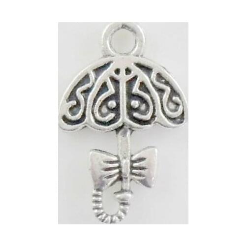 Free Ship 100Pcs Tibetan Silver Umbrella Charms Pendant For Bracelet 19x12mm