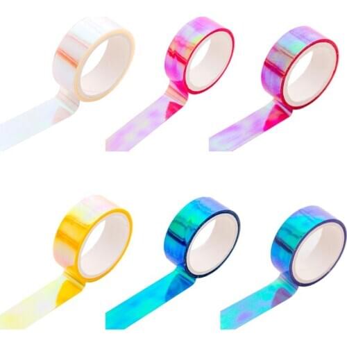 Glitter Rainbow Laser Washi Tape Stationery Scrapbooking Decorative Adhesive Tapes DIY Masking Tape
