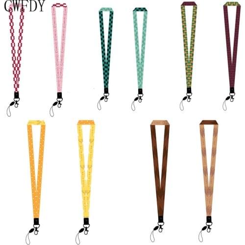 2021 Anime Demon Slayer Lanyard Keychain Work Id Phone Holder Lanyard Kimetsu No Yaiba Key Chain Cosplay Props For Workers 46cm