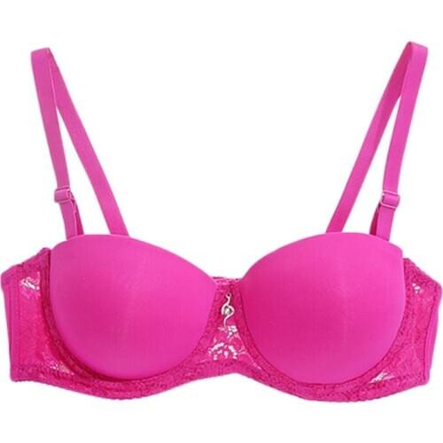 Women Sexy Lingerie Lace Bra Push Up Thick Cup No Trace Anti-light Breathable Bra Lady Underwear Adjustable Plus Size