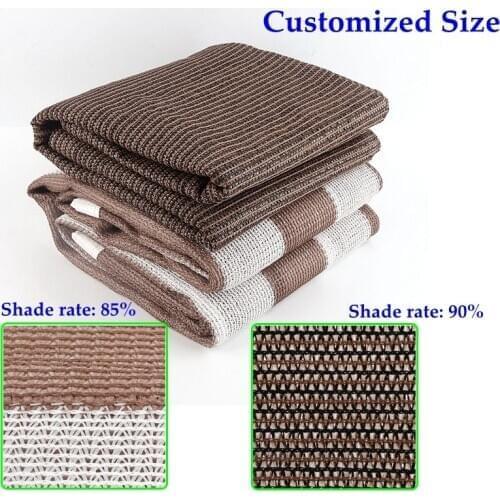 65%~90% Brown Shading Rate Garden Sun Shade Net Plants Cover Balcony Privacy Screen Zon Doek Customized Size