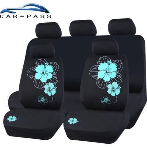 Car-pass Car Seat Covers Butterfly Full Set Front Rear Auto Seat Protector