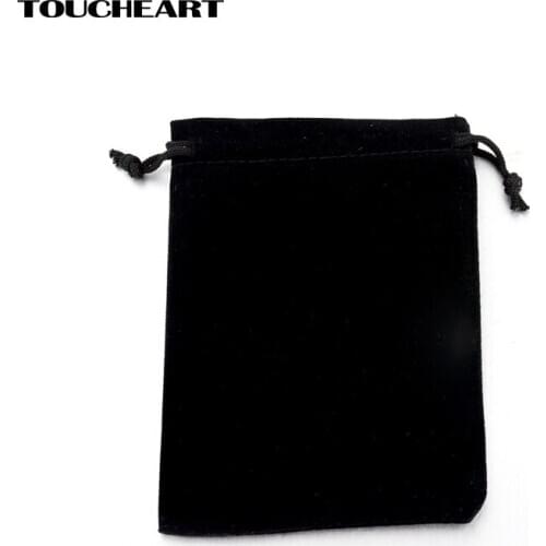 Black Fabric Pounches For Necklace Bracelet Earrings Jewelry Packaging SBG160001