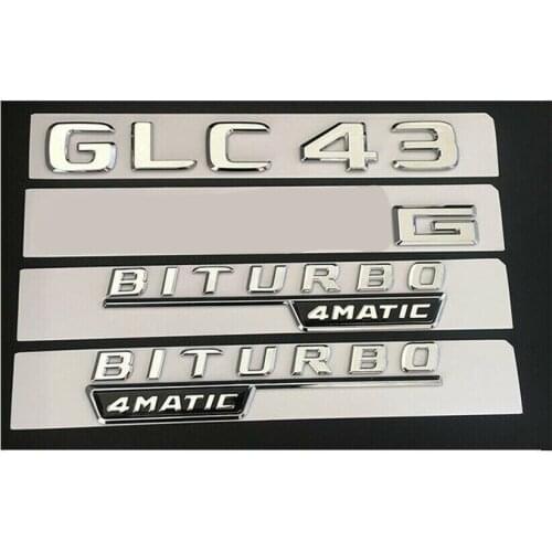 Chrome GLC43 for A M G BITURBO 4MATIC Trunk Badges Emblems X253