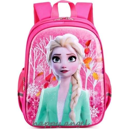 Disney New kids cartoon Elsa Anna schoolbag girls princess cute school bag children backpacks for grade 1-6 in stock