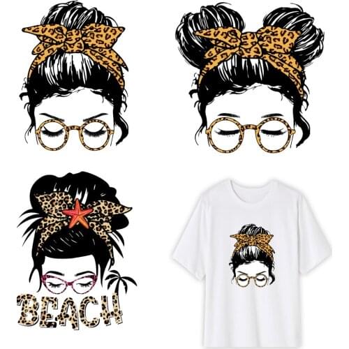 DIY Cartoon Girl Thermo Transfer Sticker For Vogue Girl Clothing Patch 1 Piece. T09
