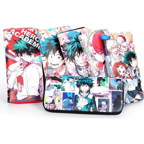 Anime My Boku no Hero Academia Midoriya Izuku Cosplay Wallet PU Long Purse Card Holder Coin Money Bag