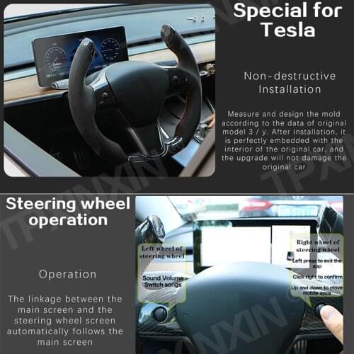 For Tesla Model 3 Y Accessories Dashboard HUD Gauge Cluster Performance Digital Odometer Monitor Multimedia LCD