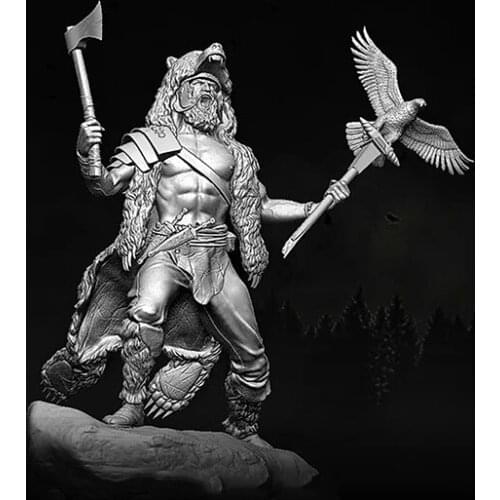 Resin Figure 1/24 75mm ancient warrior stand (WITH BASE ) Model Unassambled Unpainted Figure Building Kit