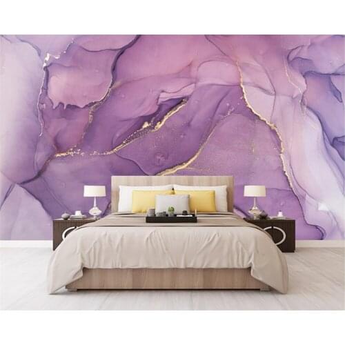 Beibehang Custom Nordic hand-painted abstract art purple light luxury graffiti papel de parede wallpaper living room background