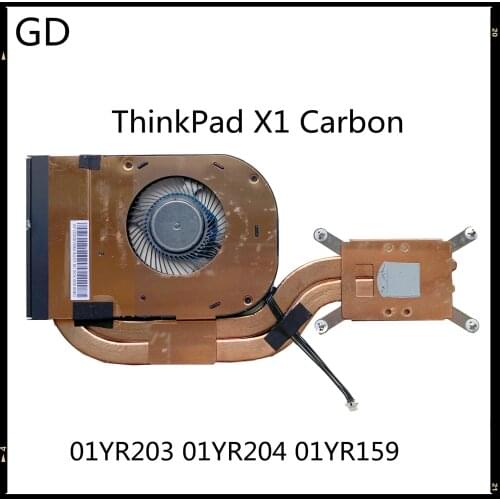 GD NEW Original For Lenovo Thinkpad X1 Carbon Laptop Heatsink With Fan 01YR203 01YR204 01YR159 Full Tested Fast Shipping
