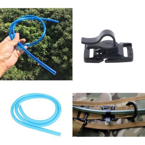 Hydration Pack Drink Tube Hose + Molle Backpack Pipe Hose Holder Buckle Hook for Hunting Trekking Walking