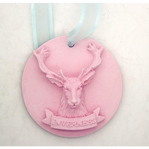 Deer head car fragrance gypsum hanging pieces listed die silica gel mold P827