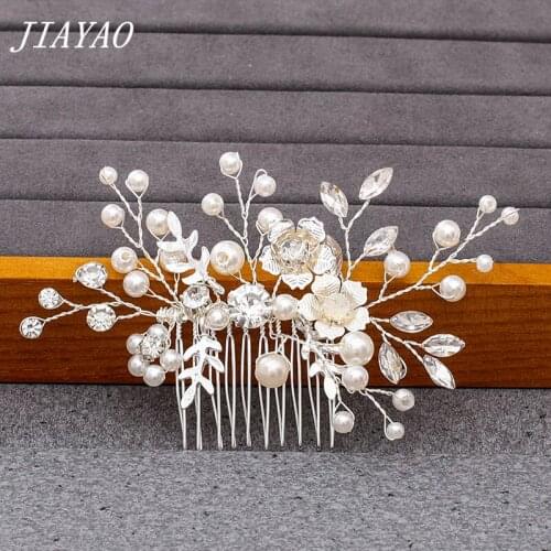 Pearl Rhinestone Small Hair Comb Silver Color Women Hair Accessories Comb Jewelry Hair Ornament Decoration Jewelry