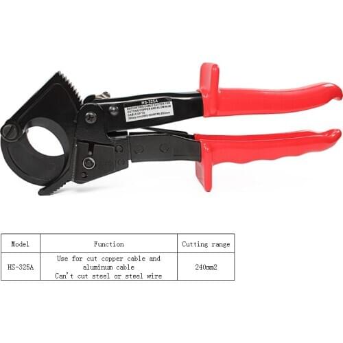 Ratchet Cable Cutter for cutting copper / aluminum cables,single strand and multi strand wire,electrical 240mm2 cable cutters
