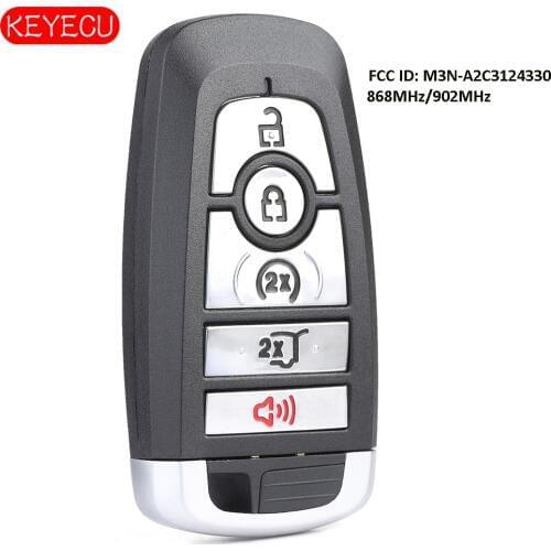 Keyecu OEM Smart Proxy Keyless Entry Remote 5 Button 868MHz/902MHz fob Transmitter for Ford Mustang FCC ID: M3N-A2C3124330