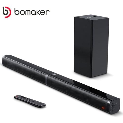 BOMAKER TV Speaker SoundBar Subwoofer BT Home Theater Cinema Wireless Touch Control 2.1Channel 5 Sound Aux 3.5mm Optical Speaker