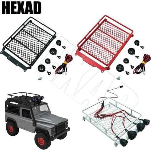 RC Metal Roof Rack Luggage Carrier with LED Light Fit for MN 1/12 RC Crawler MN90/MN90K RC Model Car Spare Parts Roof Rack