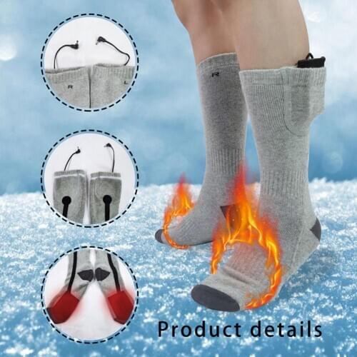 2020 Men Womem Winter Warm Heated Socks With 3500mah Rechargable Battery Electric Heating Socks For Skiing Hunting Fishing Camp