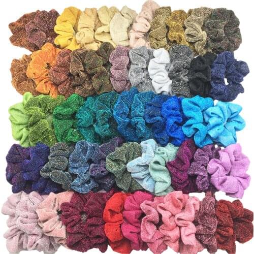 Girls Sparkly Sequins Scrunchies for Hair Eleastic Bands Scrunchy Hair Ties Ropes Ponytail Holders Rubber Bands for Girls 10pcs