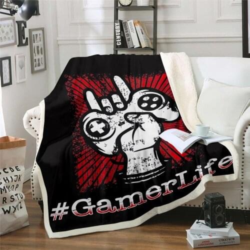 Gamepad Blanket Cartoon Game 3D Print Fleece Blankets For Beds Home Textiles Luxury Adult Gift Warm Bedspread Soft Winter Decor